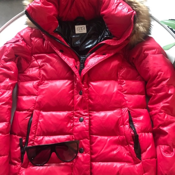 S13  Kylie Down Puffer with Fur Hood - Picture 1 of 3